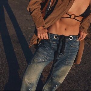 Free People Moxie Blue Wide Leg Jeans